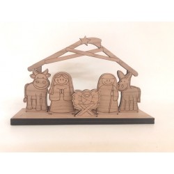 Crèche en bois de cerisier