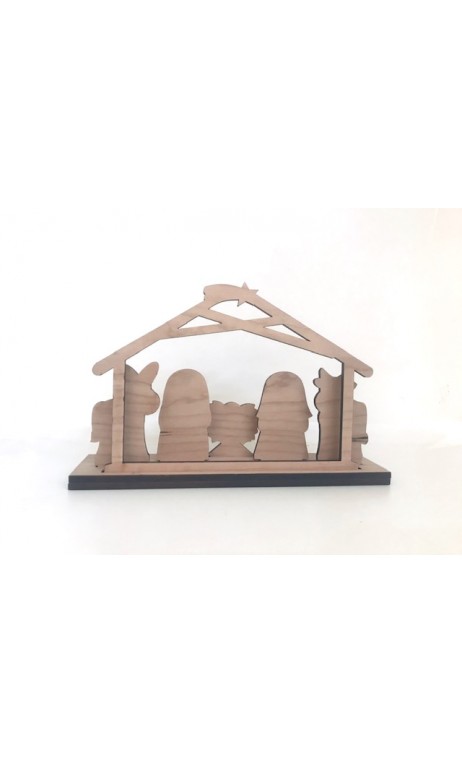 Crèche de Noël design Floris Hovers - Ensemble en bois coloré | W.A.N.D