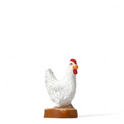 Poule blanche, santon...