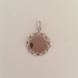 médaille argent Vierge profil festonnée