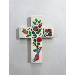 Croix murale en bois peint...