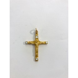 Croix pendentif bronze et...