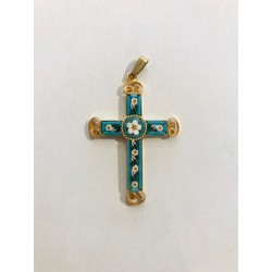 Croix plaqué-or et mosaïque...