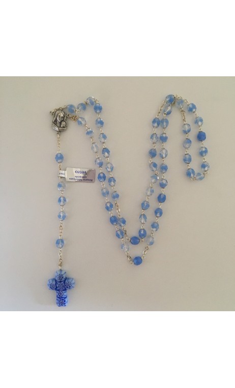 Chapelet bleu en verre style Murano Chapelet bleu en verre style Murano