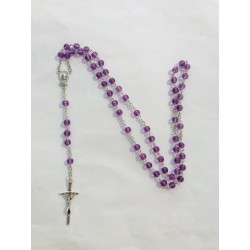 Chapelet violet simili verre