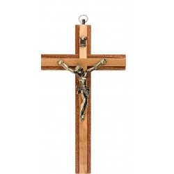 Croix murale bois bicolore...