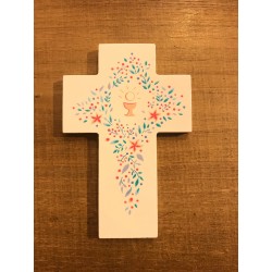 Croix en bois peint-Ciboire...