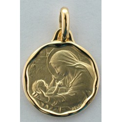 Medaille plaqué-or Vierge à...