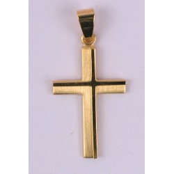 Croix plaqué-or polie et mate