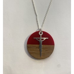 Croix 12 sur bois et résine...