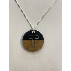 Croix 1 sur bois et résine...