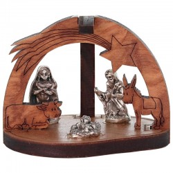 Mini-crèche sur socle en...