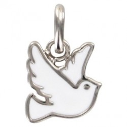 Colombe argent et émail blanc