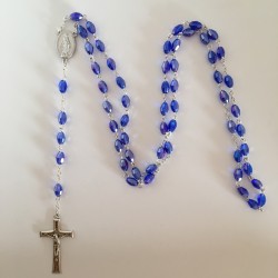 Chapelet bleu simili cristal perles grain de riz