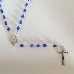 Chapelet bleu simili cristal perles grain de riz