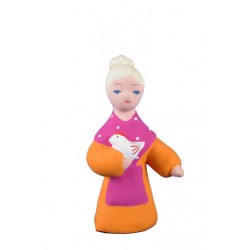 Femme à la poule, crèche...