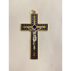 Croix émail bleu foncé...