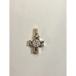 Croix plaqué-or et mosaïque...