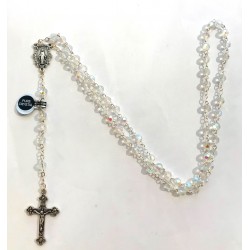 Chapelet verre blanc chaîne...