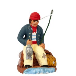 Pêcheur à la ligne, santon...