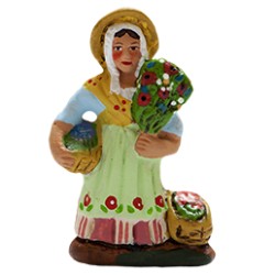 Femme aux fleurs, santon...