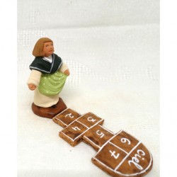 Ecolière à la marelle,...