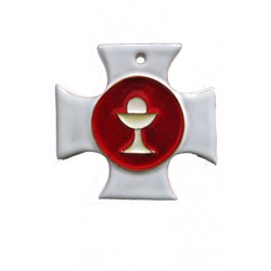 Croix murale carrée blanche...