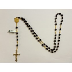 Chapelet marbre brun faceté...