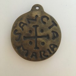 Médaille de berceau en bronze Vierge à l'Enfant