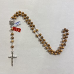 Chapelet en olivier et argent