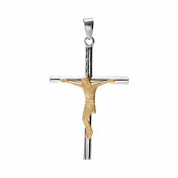 Croix argent platinée et...