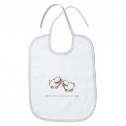 Bavoir éponge, brodé "Dieu...