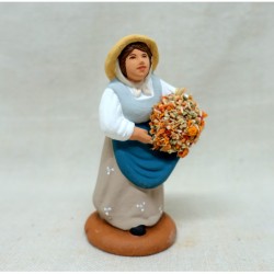 Femme aux fleurs, santon...