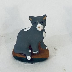 Chat gris, santon Richard 7cm