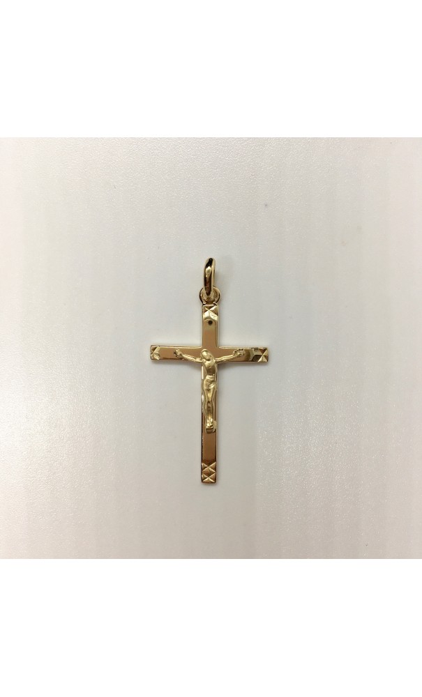 Croix plaqué-or avec Christ 