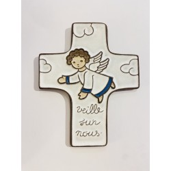 Croix en céramique "Veille...