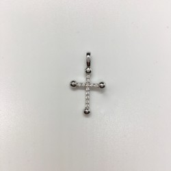 Croix argent et strass abec boules