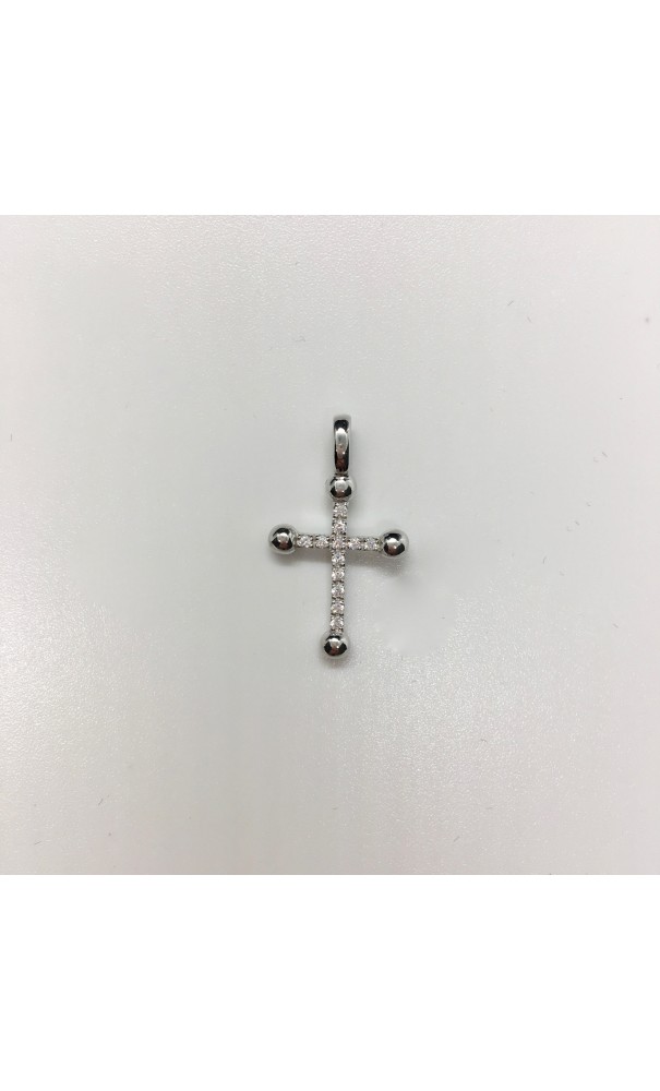 Croix argent et strass abec boules