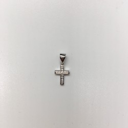 Croix argent et strass mini XS