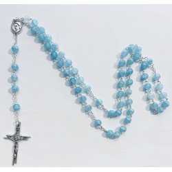 Chapelet verre bleu turquoise