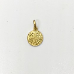 médaille Saint Benoît plaqué-or 10 mm