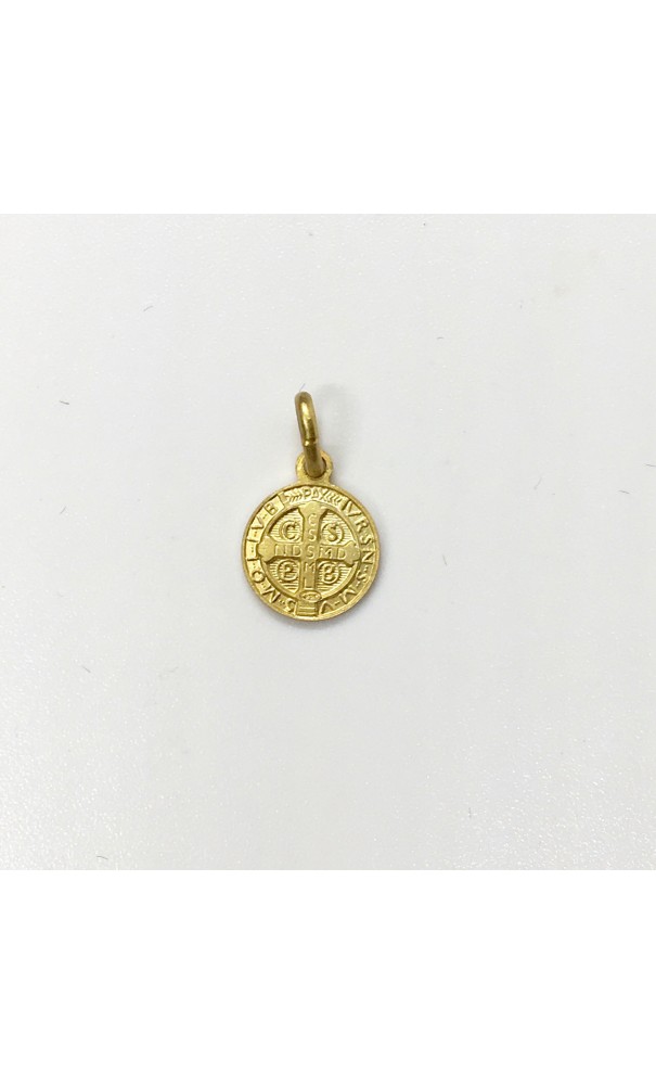 médaille Saint Benoît plaqué-or 10 mm