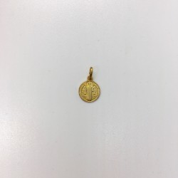 médaille Saint Benoît plaqué-or 10 mm