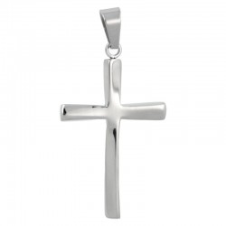 Croix torsadée acier argenté