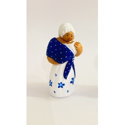 Femme au bébé robe blanche,...