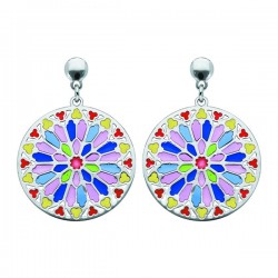 Boucles d'oreilles pendantes rosace ND de Paris