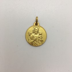 médaille Saint Joseph plaqué-or 18 mm