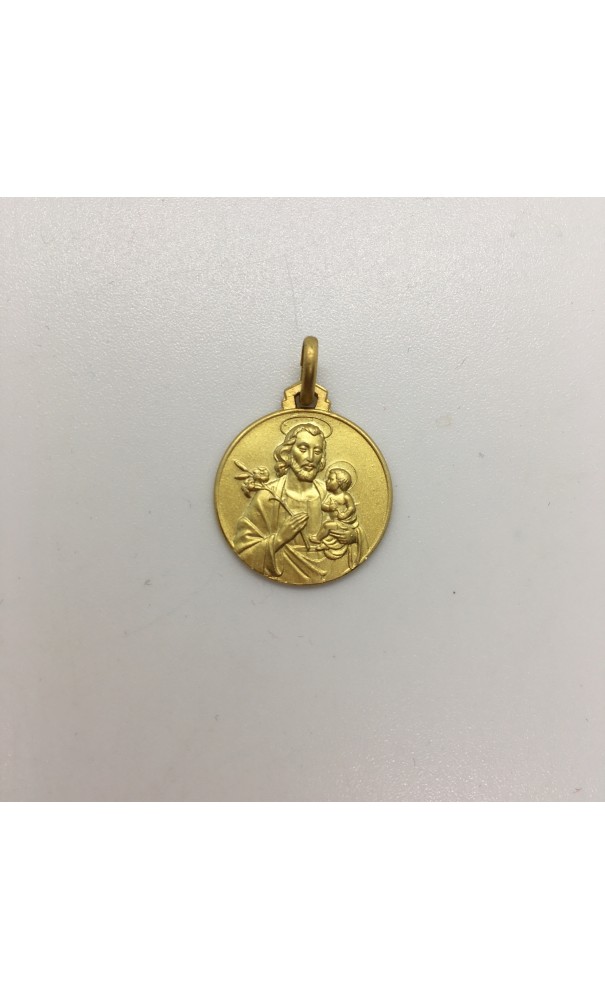 médaille Saint Joseph plaqué-or 18 mm