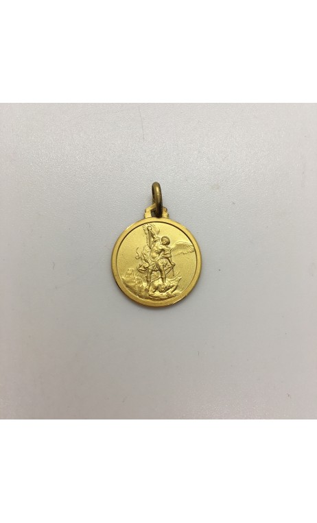 médaille Saint Michel plaqué-or 18 mm médaille Saint Michel plaqué-or 18 mm