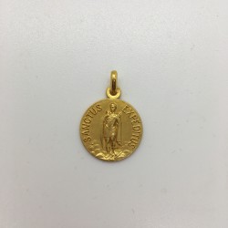 médaille Saint Expédit plaqué-or 18 mm